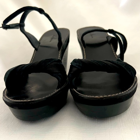 Cole Haan / Nike Air / Satin & Leather Black Wedge / πHPπ - Picture 5 of 12